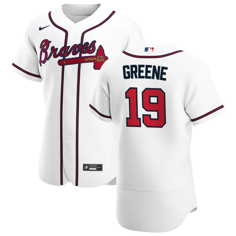 Cheap Atlanta Braves 19 Shane Greene Men Nike White Home 2020 Authentic Player MLB Jersey
